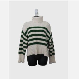 Madewell size XS Wide Rib Turtleneck Sweater Striped Pullover Knit NEW
